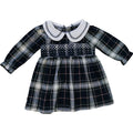 Mebie Baby Navy Plaid Smocked Dress
