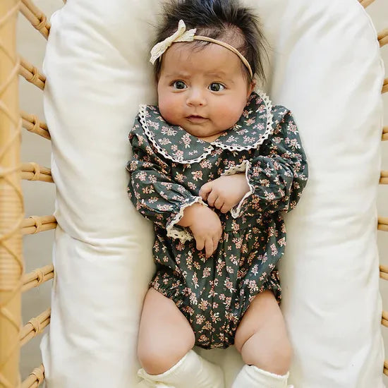Mebie Baby Olive Bloom Bubble Romper