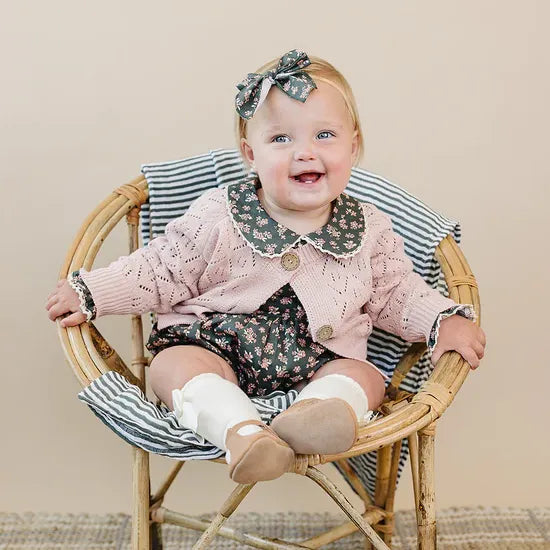 Mebie Baby Olive Bloom Bubble Romper