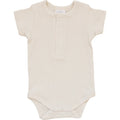 Mebie Baby Organic Cotton Ribbed Snap Bodysuit - Vanilla