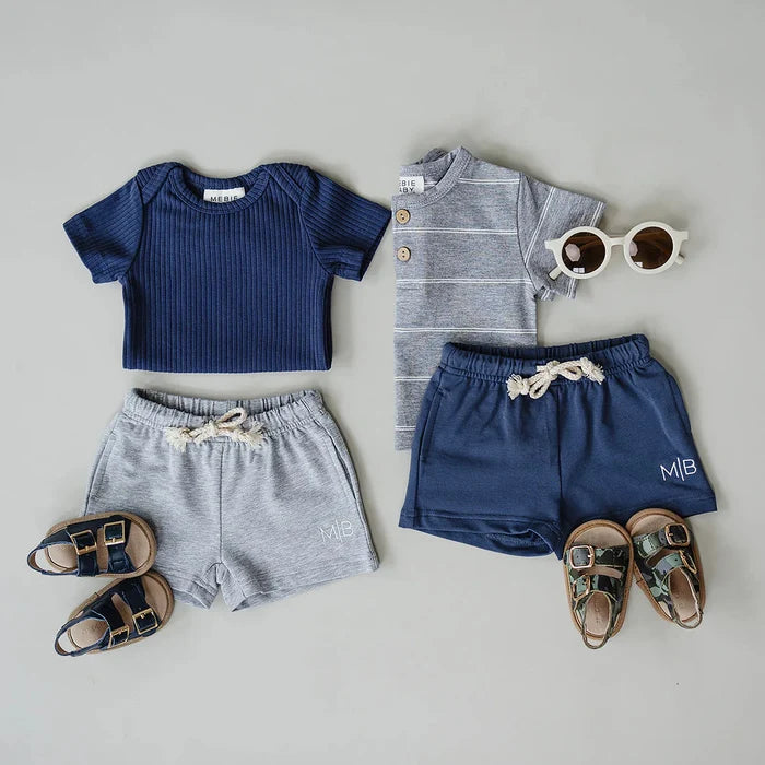 Mebie Baby Pocket Cotton Shorts - Grey