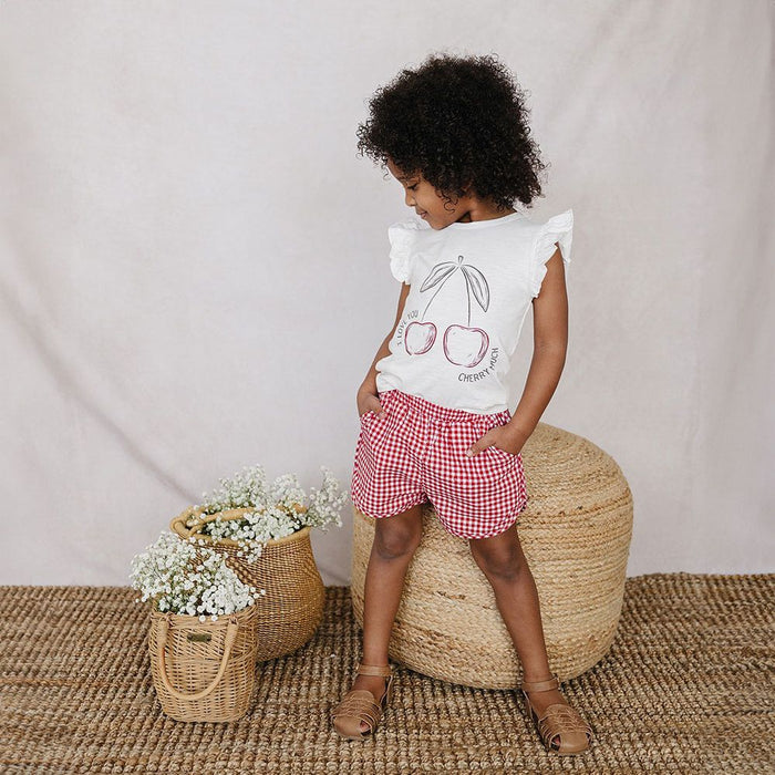Mebie Baby Red Gingham Shorts