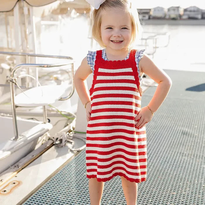 Mebie Baby Red Stripe Knit Tank Dress