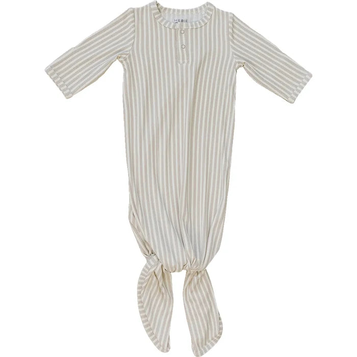 Mebie Baby Ribbed Bamboo Knot Gown