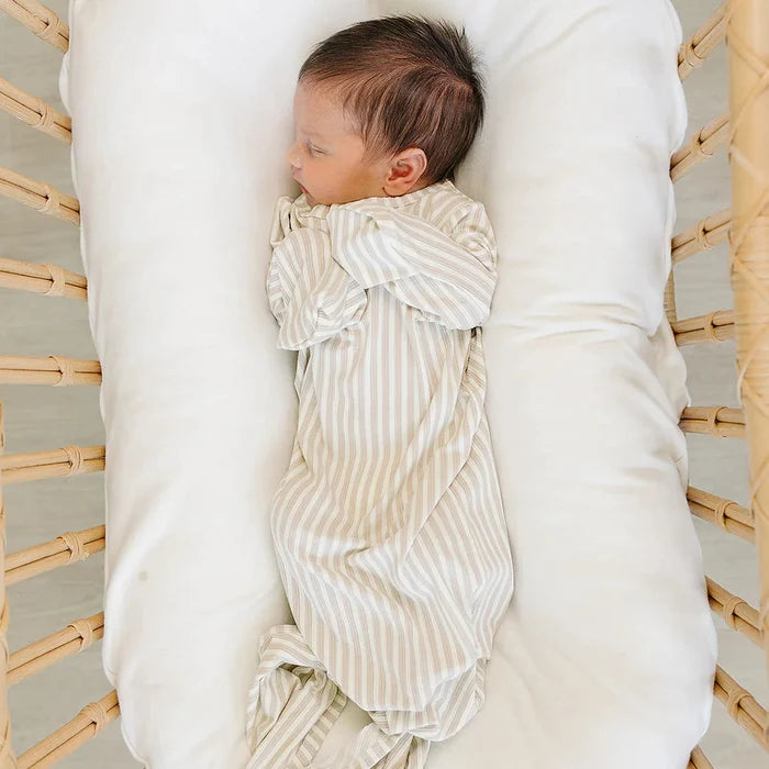 Mebie Baby Ribbed Bamboo Knot Gown