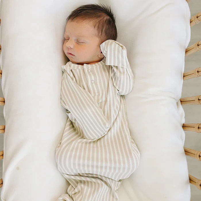 Mebie Baby Ribbed Bamboo Knot Gown