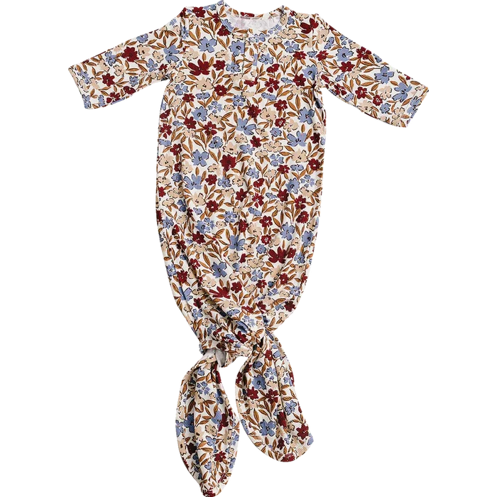 Mebie Baby Ribbed Bamboo Knot Gown