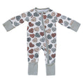 Mebie Baby Ribbed Bamboo Zipper Conversation Hearts