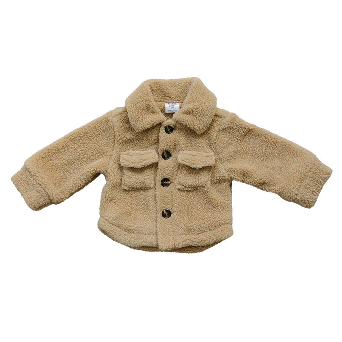 Mebie Baby Sherpa Shacket - Tan