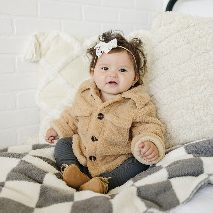 Mebie Baby Sherpa Shacket - Tan