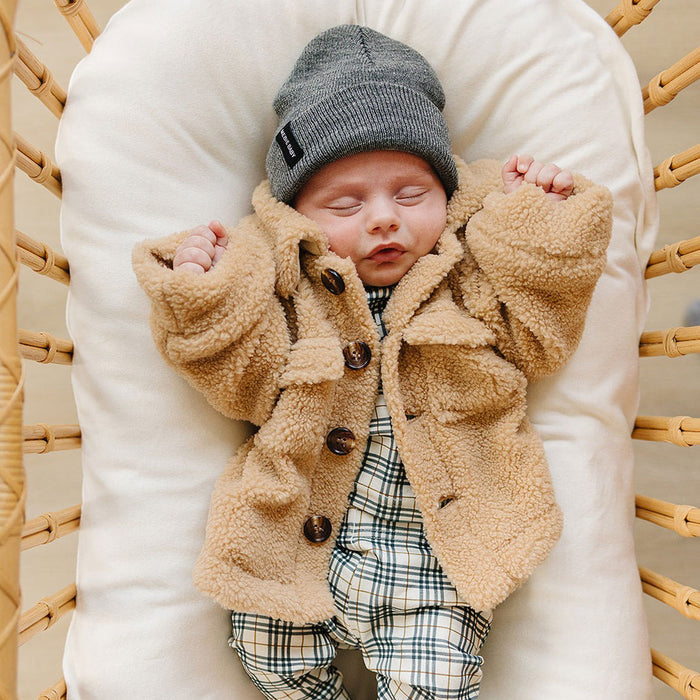 Mebie Baby Sherpa Shacket - Tan