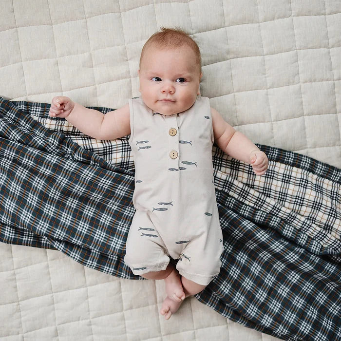 Mebie Baby Short Romper - Fish