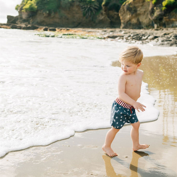 Mebie Baby Stars + Stripes Surf Swim Shorts