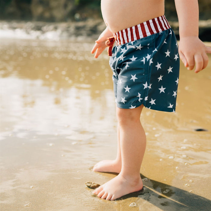Mebie Baby Stars + Stripes Surf Swim Shorts