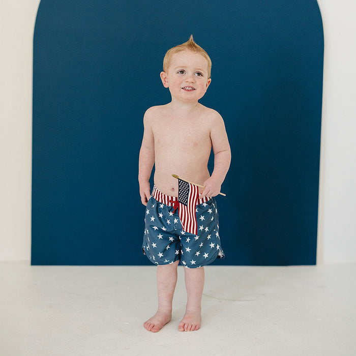 Mebie Baby Stars + Stripes Surf Swim Shorts