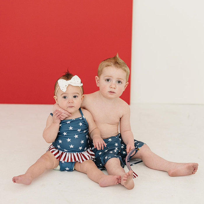 Mebie Baby Stars + Stripes Surf Swim Shorts