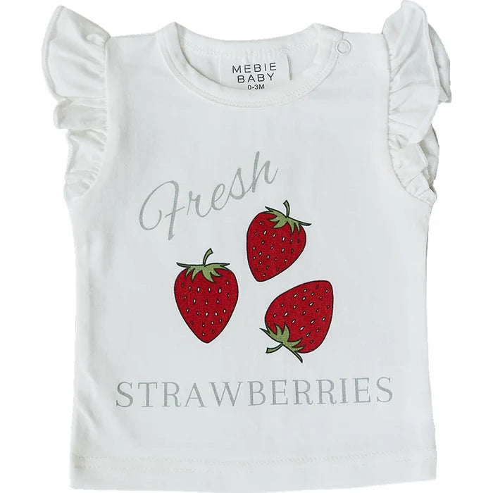 Mebie Baby Strawberry Ruffle Tee