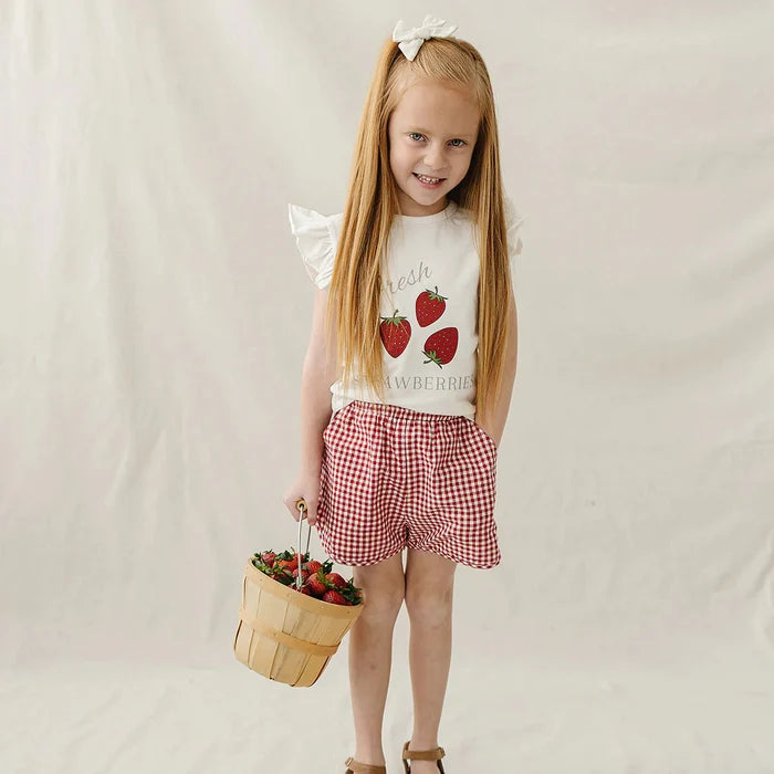 Mebie Baby Strawberry Ruffle Tee