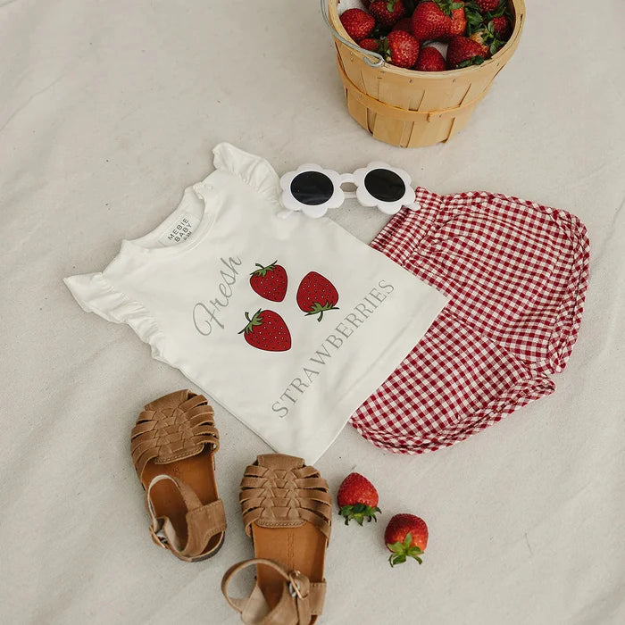 Mebie Baby Strawberry Ruffle Tee