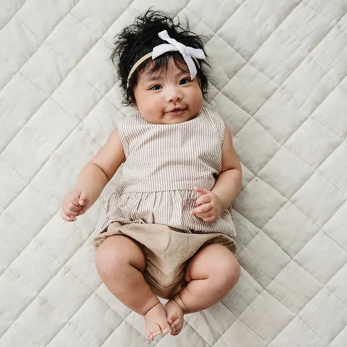 Mebie Baby Tan Stripes Peplum Set