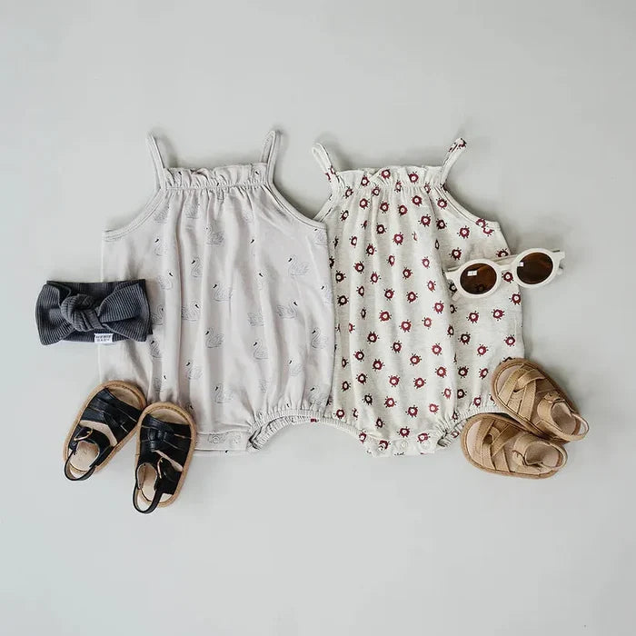 Mebie Baby Tank Bubble Romper - Swan