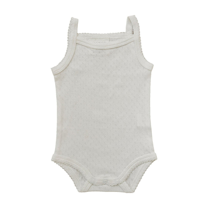 Mebie Baby White Pointelle Bodysuit
