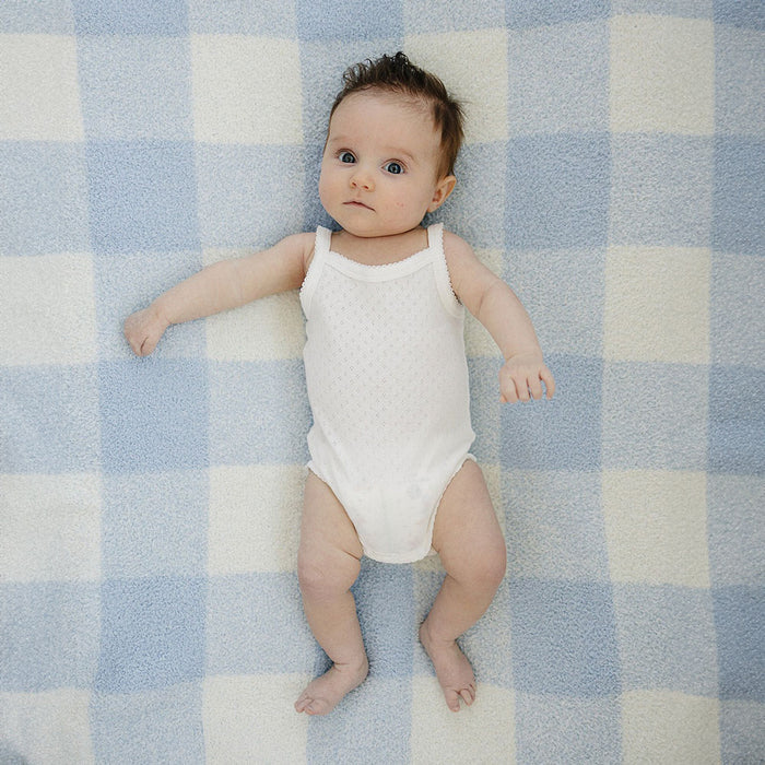 Mebie Baby White Pointelle Bodysuit