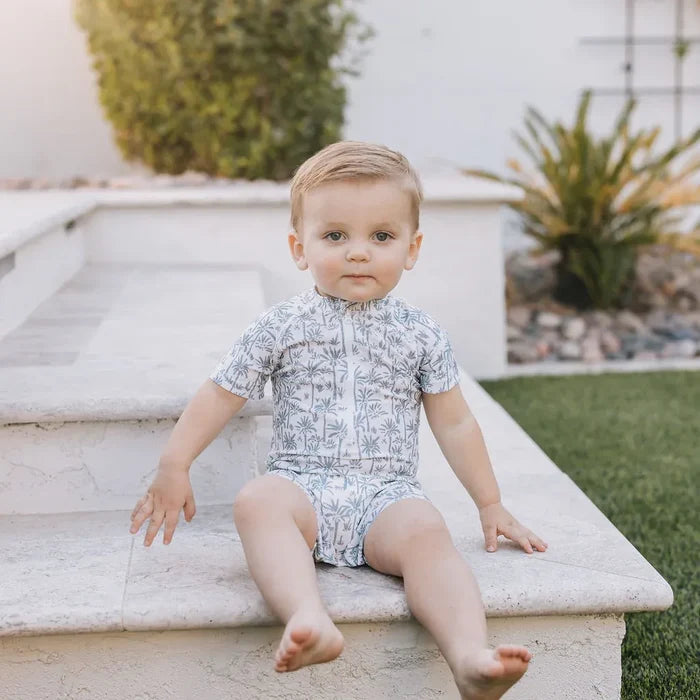 Mebie Baby Zipper Swimsuit - Palm Tree