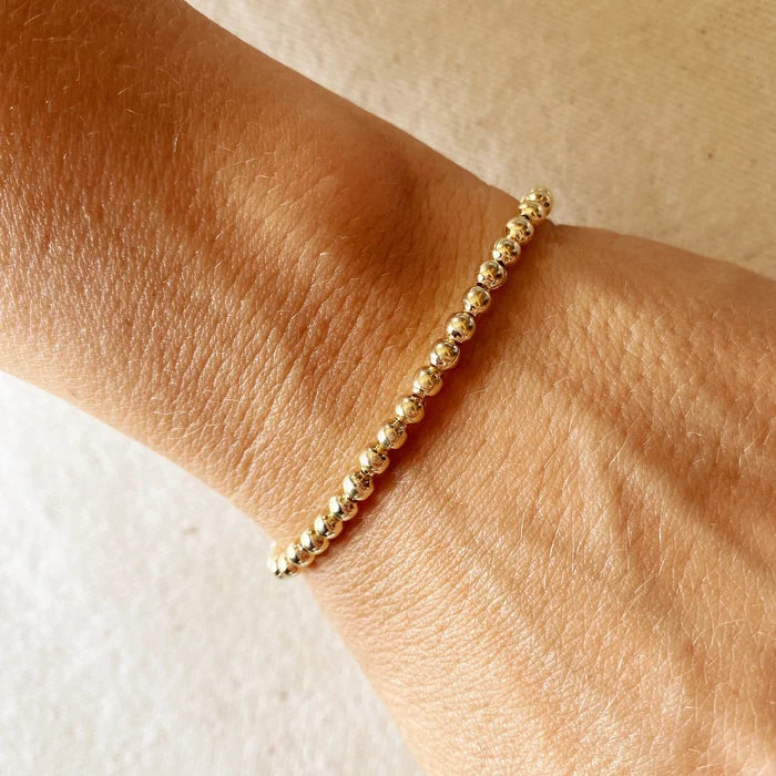 Miel & Gold 18k Gold Filled 3.5 mm Beaded Bracelet