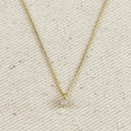 Miel & Gold Mini Cz Solitaire Necklace 18k Gold Filled