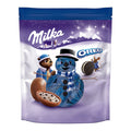 Experience the delightful fusion of smooth Milka Alpine milk chocolate and crunchy Oreo cookie piece