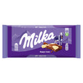 Milka Happy Cow Milk Chocolate Bar blends smooth Alpine milk chocolate with white chocolate patches
