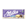 Experience the irresistible combination of smooth white Milka chocolate and crunchy Oreo cookie piec