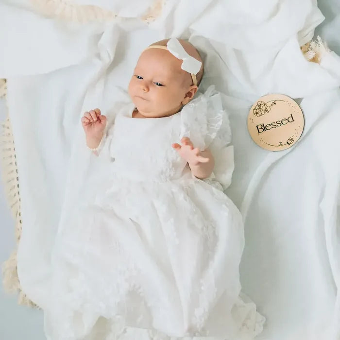 Miriia Blessed' Wood Plaque Floral Photo Prop