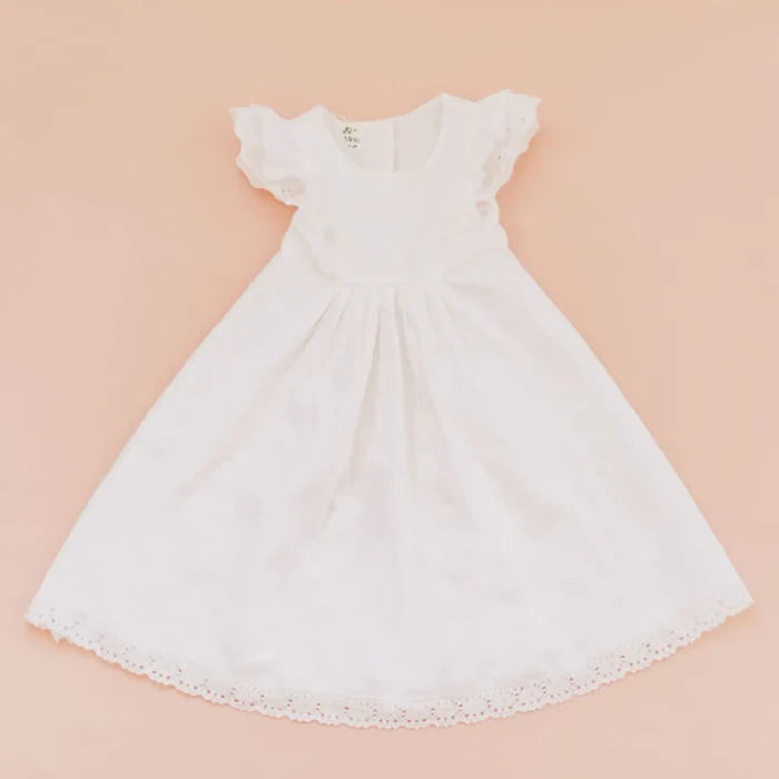 Miriia Everly Baby Girl White Cotton Baptism Christening Dress
