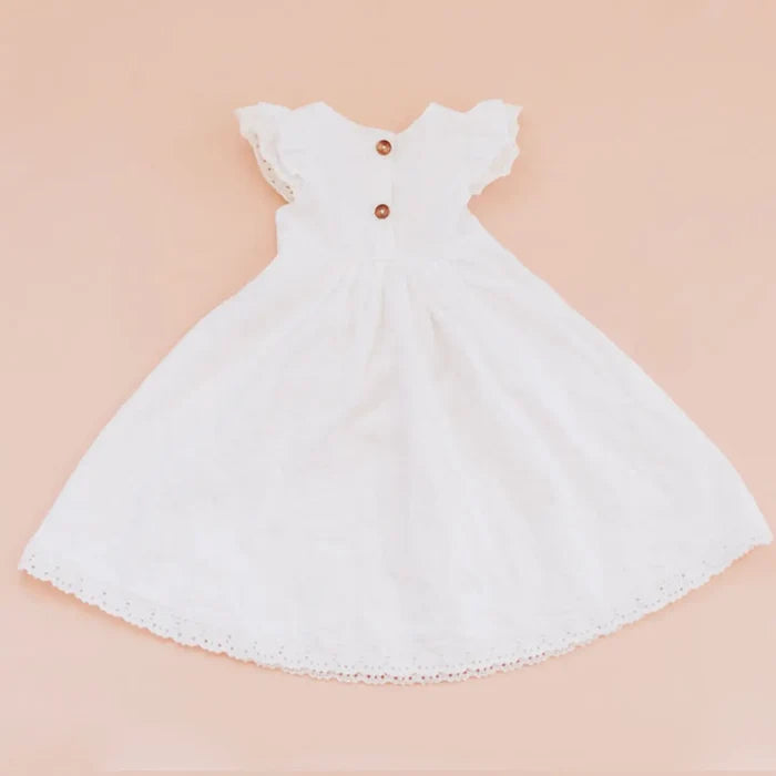 Miriia Everly Baby Girl White Cotton Baptism Christening Dress