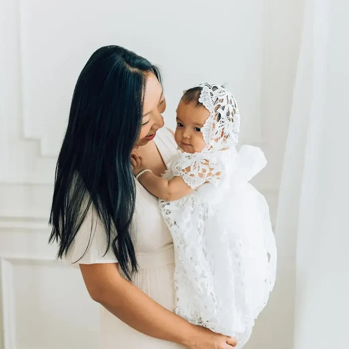 Miriia Maely Baby White Lace Christening Baptism Blessing Dress