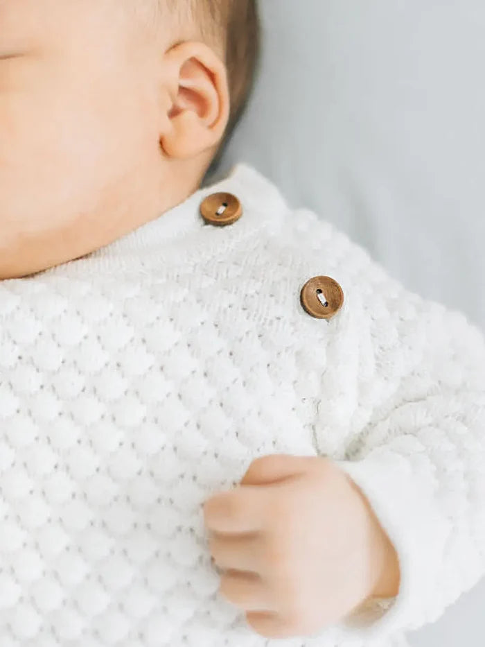 Miriia William White Knit 2 Piece Christening Baptism Outfit