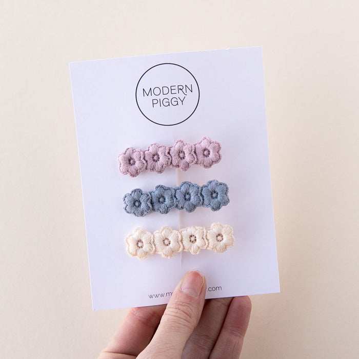 Modern Piggy Clip Set of 3 - Flora