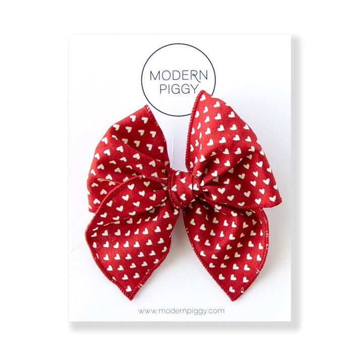Modern Piggy Seasonal Petite Party Bow - Nylon Headband - Be Mine