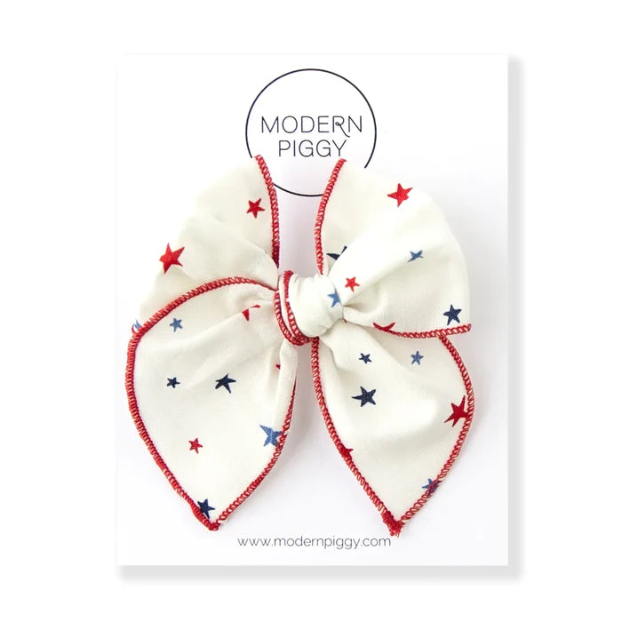 Modern Piggy Seasonal Petite Party Bow - Nylon Headband - U.S.A.