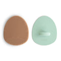 Mushie Cradle Cap Brush 2-Pack - Natural / Cambridge Blue