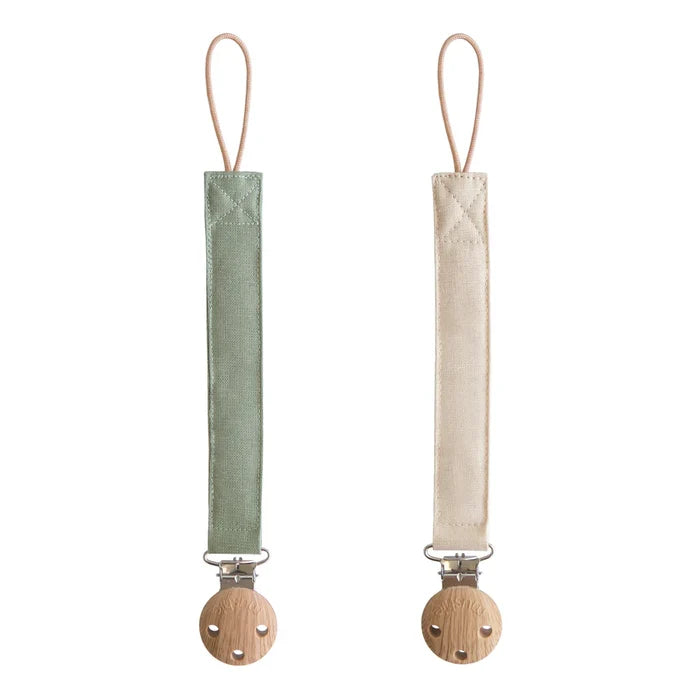 Mushie Linen Pacifier Clip