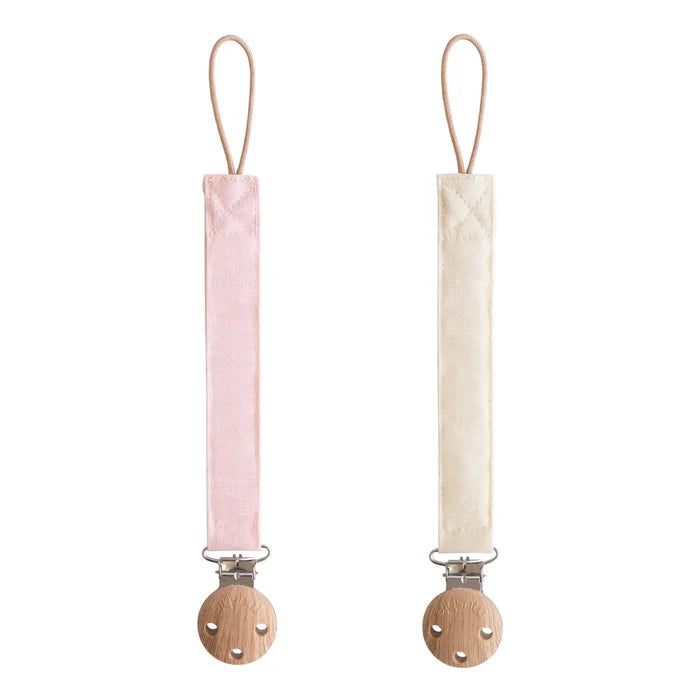Mushie Linen Pacifier Clip
