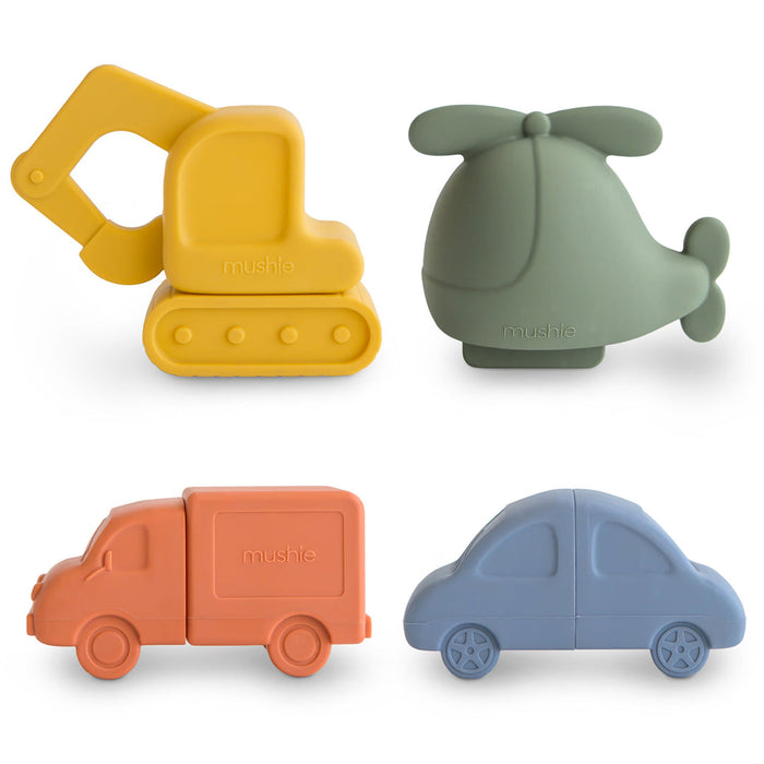 Mushie Mold Free Bath Play Set - 4 Pack - Vehicles