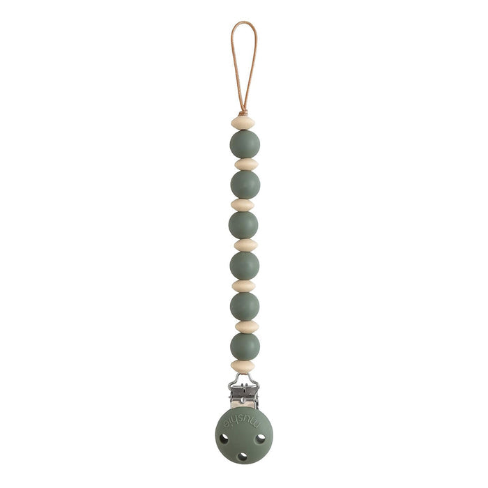 Mushie Silicone Pacifier Clip - Luna - Dried Thyme
