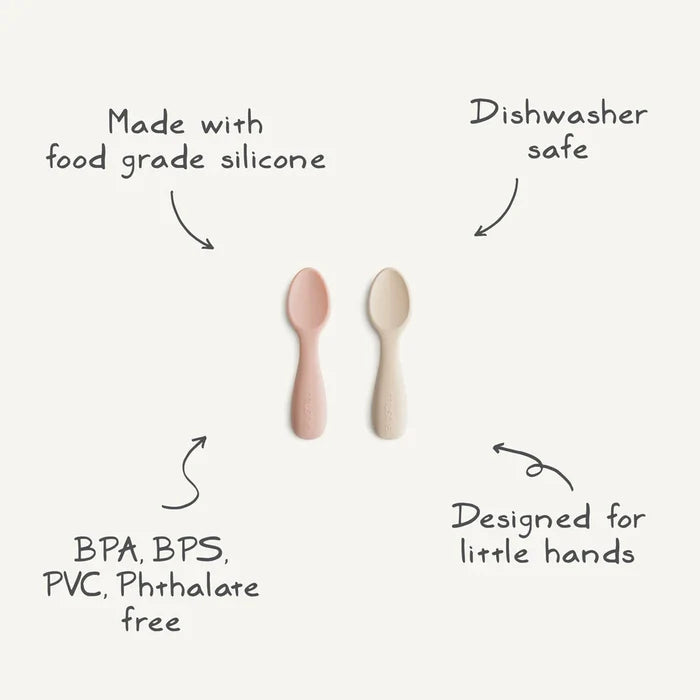 Mushie Silicone Toddler Starter Spoons - 2 Pack
