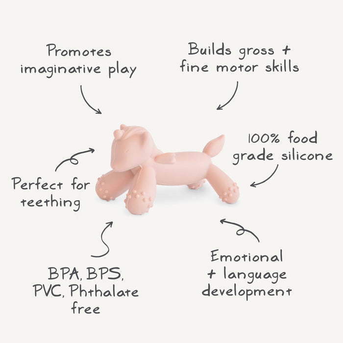 Mushie Unicorn Figurine Teether - Blush