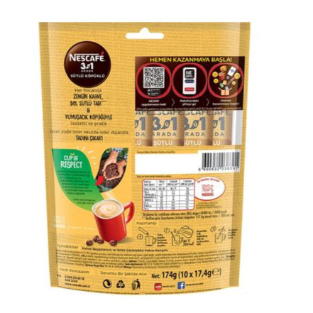 Nescafe 3 in 1 Milky Foam Package 10 pcs- Back Side of the Package