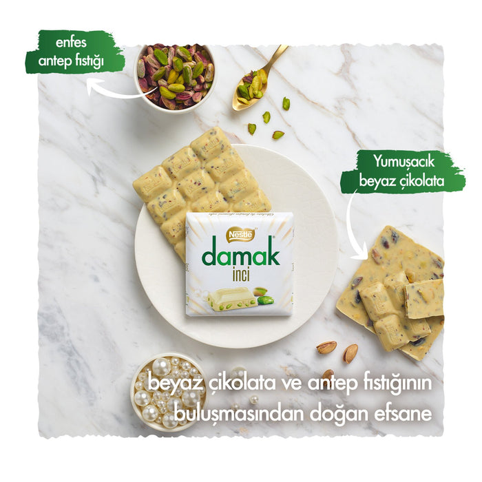 Nestle Damak İnci Pistachio White Chocolate 60 G